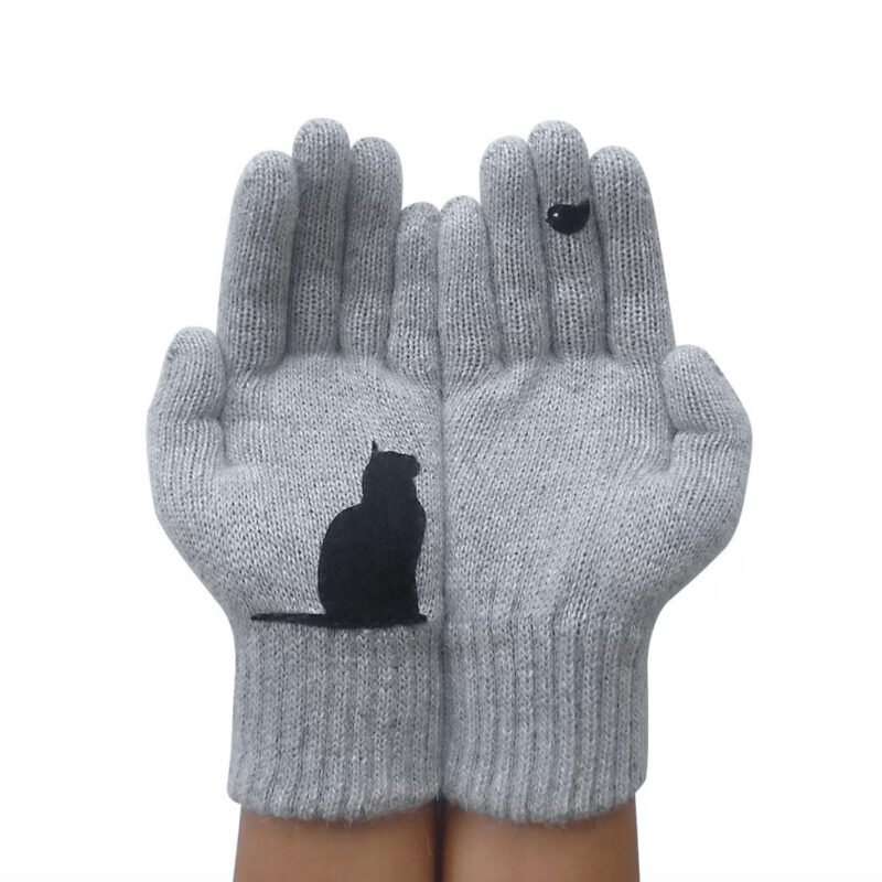 Handmade Felt & Wool Kitten Mittens